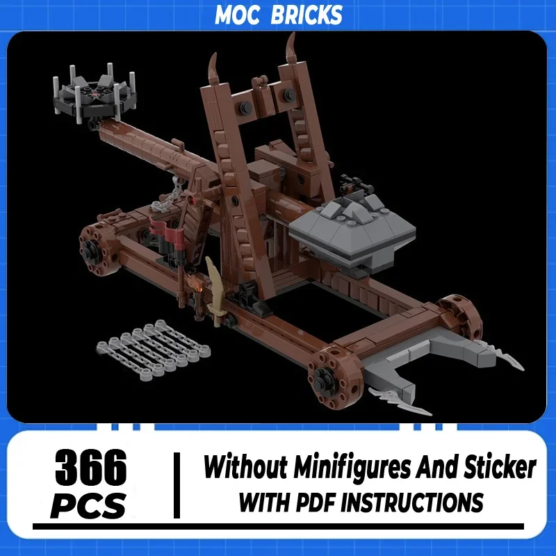 Bloques de construcción Moc de anillos mágicos, Escena de película, modelo de catapulta Medieval, bloques de Castillo, ensamblaje de bricolaje, vista de la calle, juguetes, regalos