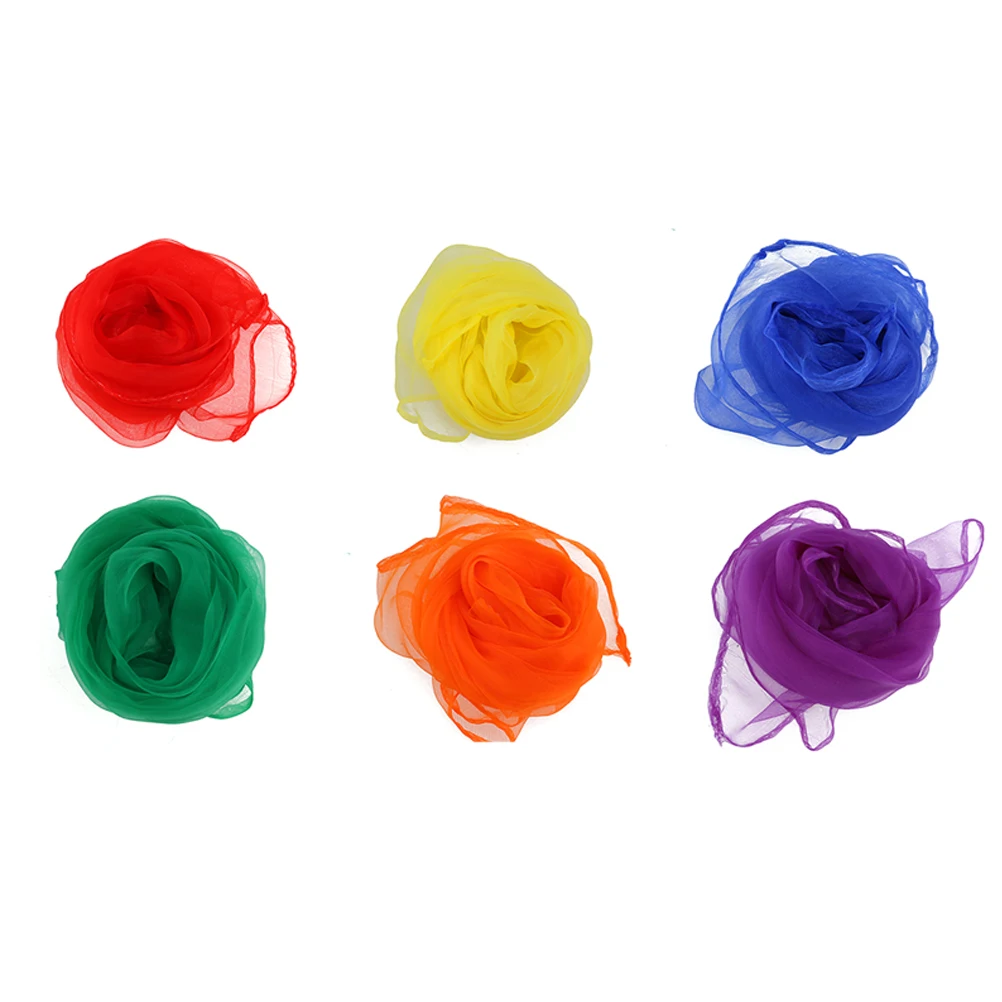 

6PCS Colorful Veil for Children Dance Scarf Gymnastics Girls Kids Square Towel Lightweight Comfortable Practical