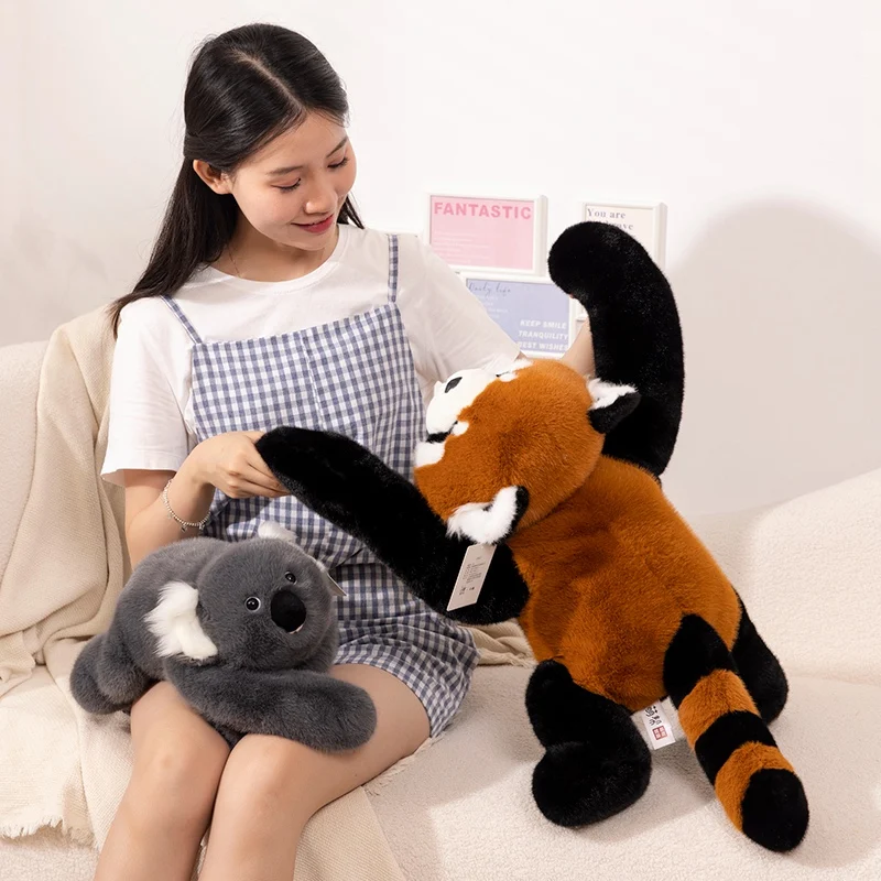30-65cm High Quality Plush Animals Raccoon Throw Pillow Soft Long-arm Dinosaur Sloth Panda Koala Plush Toy Cushion Home Decor