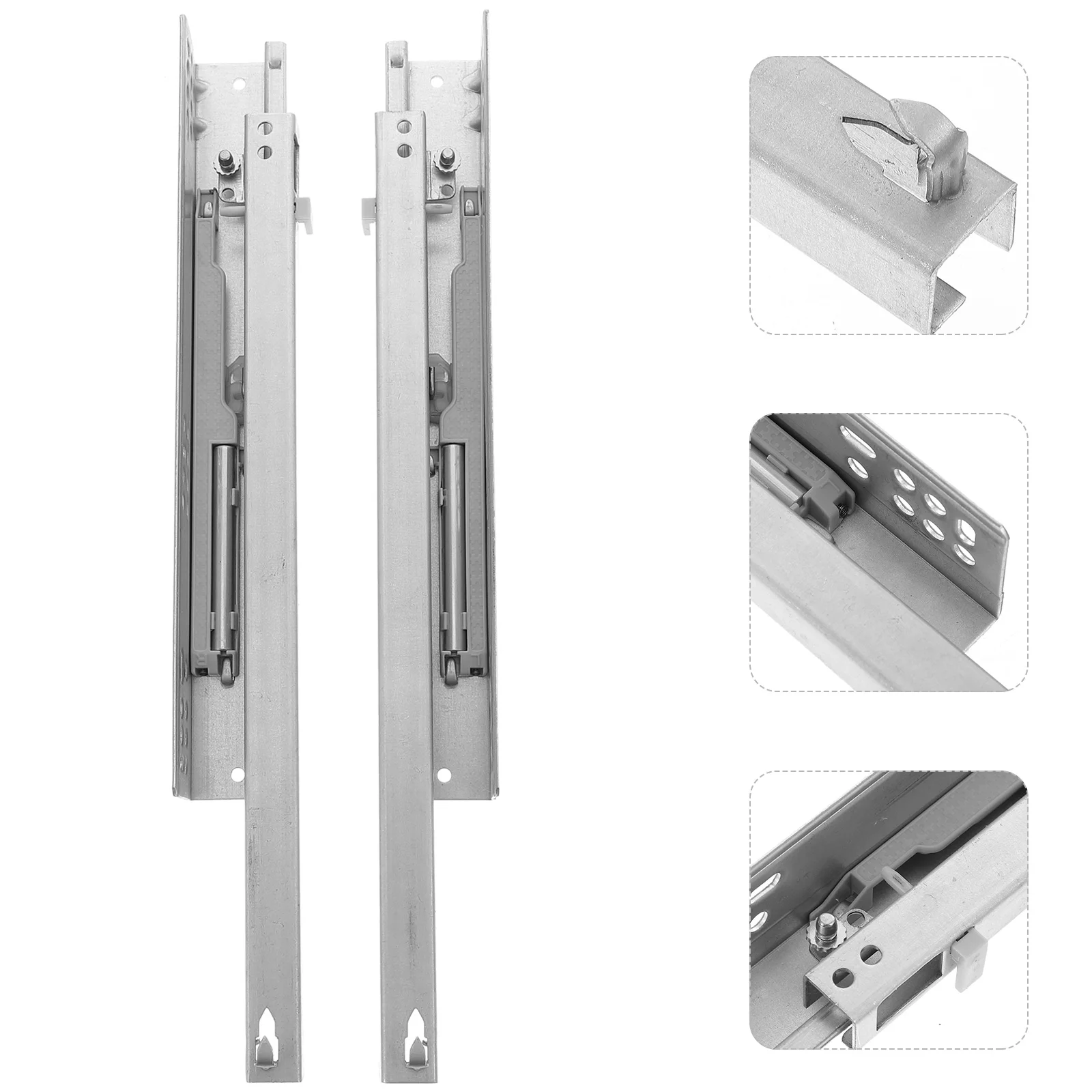 

2pcs Bottom Mount Slides 14 Inch Soft Close Heavy Duty Drawer Slides Concealed Rails Damping Buffer Cabinet Kitchen Furniture