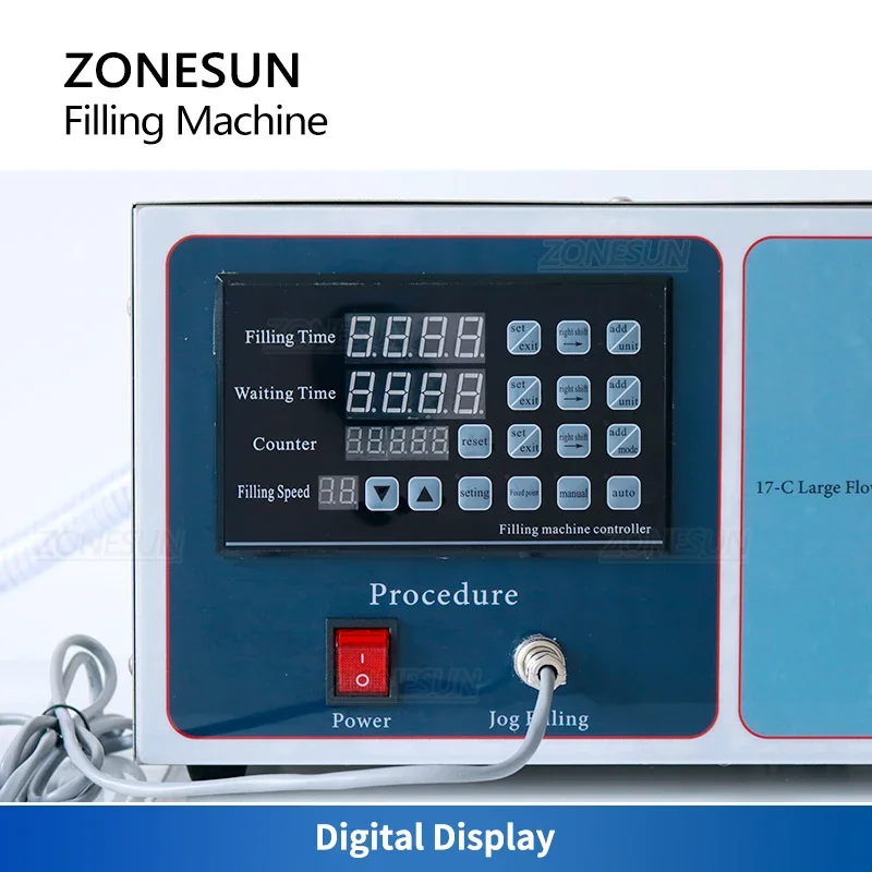 ZONESUN GZ-GFK17C เครื่องบรรจุอัตโนมัติซักรีดผงซักฟอกน้ําน้ําผลไม้น้ํามันขวดขนาดใหญ่ 40000 มิลลิลิตร/นาที FILLER