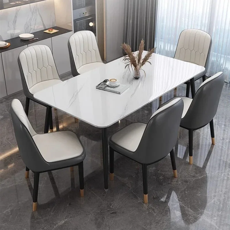 

Design Luxury Dining Table Modern Living Nordic Minimalist Dining Table Rectangle Waterproof Set Sala Da Pranzo Home Furniture