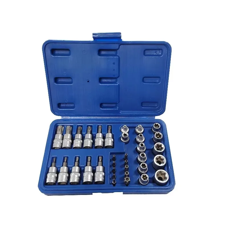 A Set for Professional Car Repair Hand Tools Chrome Vanadium Steel Torx Star Socket Hexagon Wrench Set Pressure Batch Sleeve Set