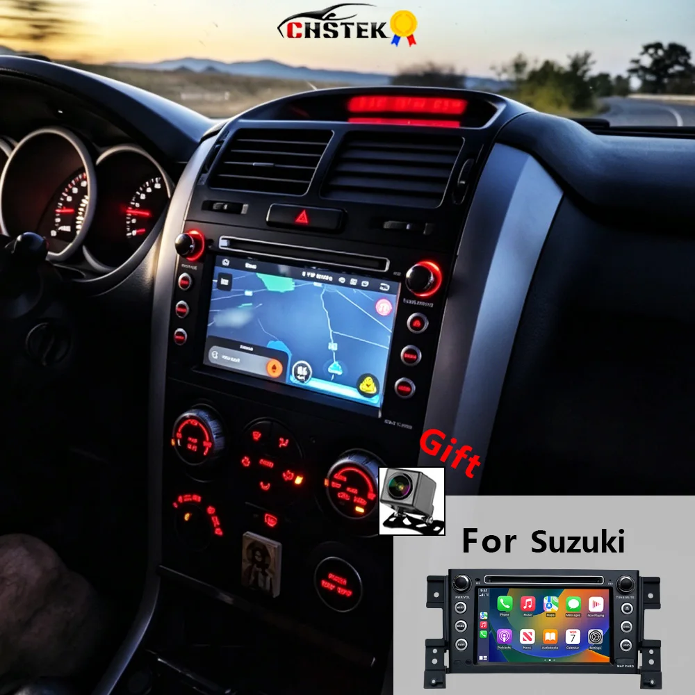 CHSTEK Car Radio Carplay GPS For Suzuki Grand Vitara JT Escudo 2005-2016 Multimedia Player Bluetooth WIFI 4G Android 13 Stereo