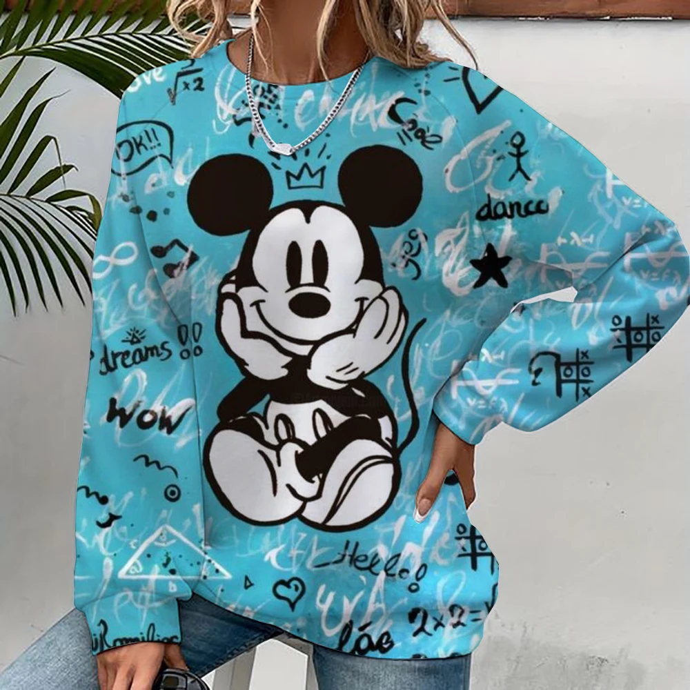 Disney Women Hoodies and Sweatshirts Mickey Mouse Fall Spring Sweatshirts Fall Spring Harajuku Long Sleeve Hoodie Clothes