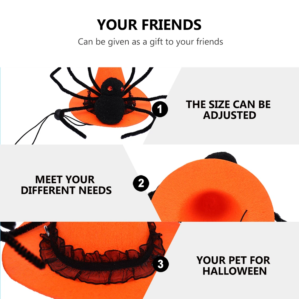 

Pet Spider Hat for Halloween Headgear Winter Cap Small Dog Costume Felt Cloth Dogs and Cats