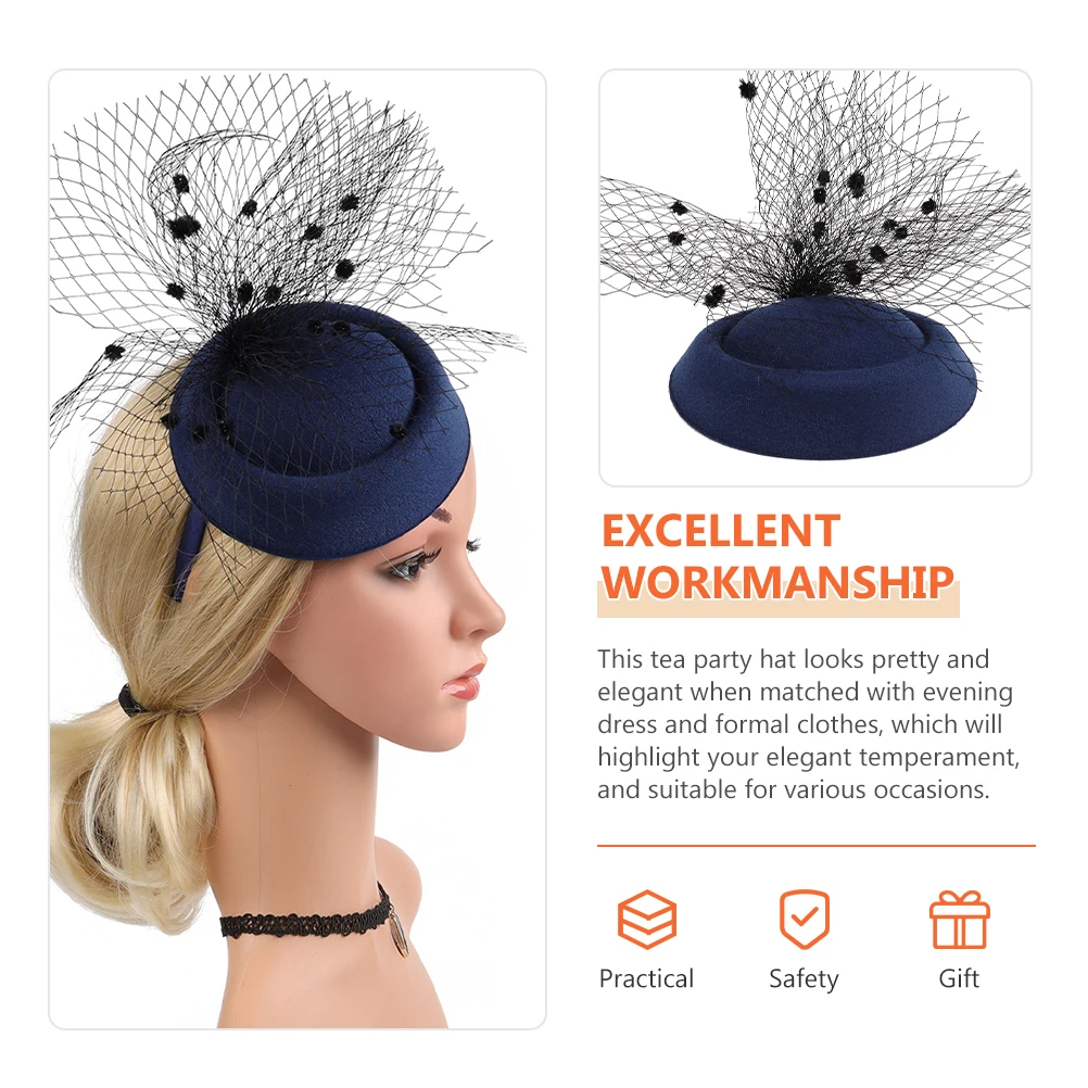 

Mesh Hat Hair Accessories Head Bands for Tea Party Women Headbands Fascinator Wool Hats Afternoon Woman Bride Elegant