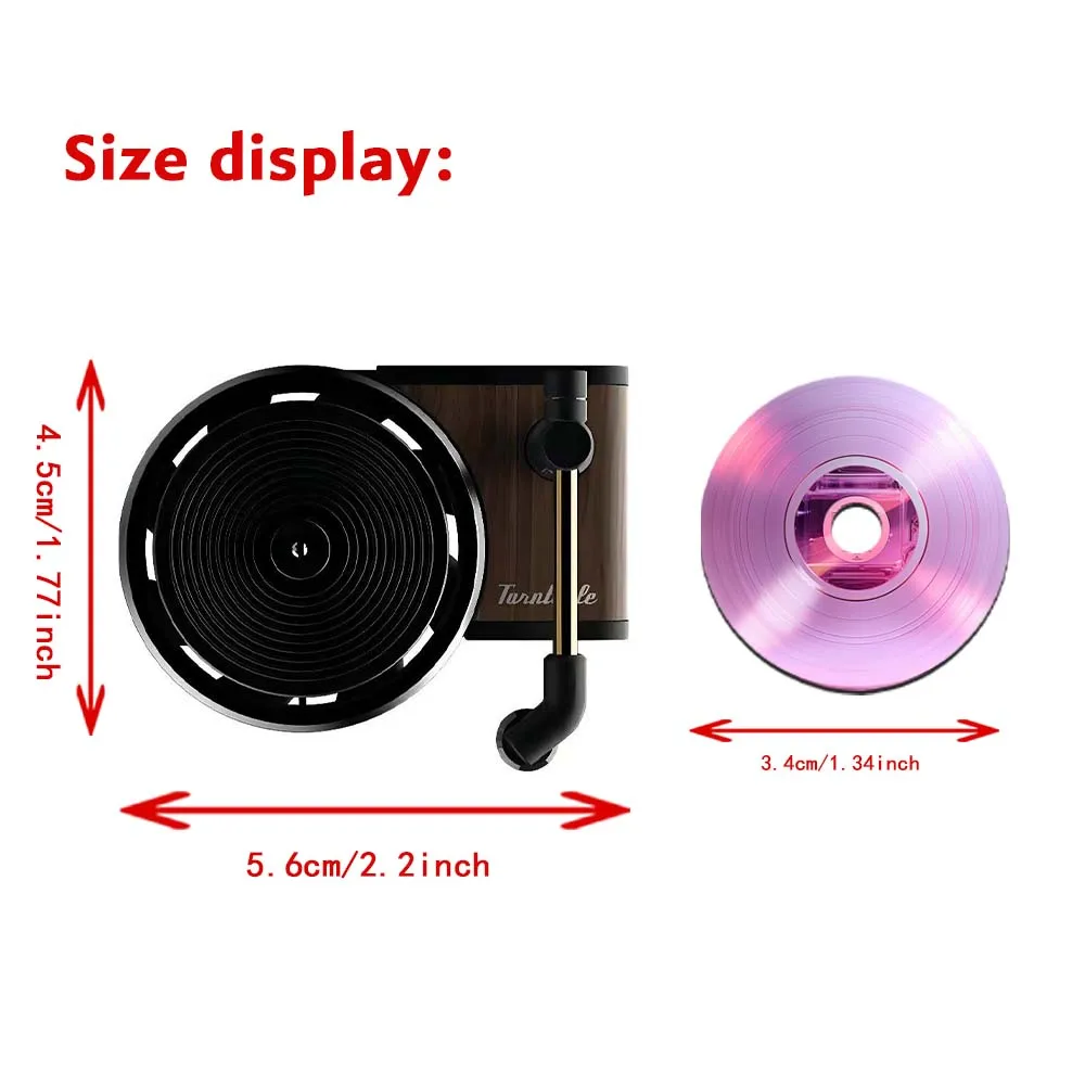 Customized Photo Car Fragrance Air Freshener, Record Player Design, Car Air Outlet Decorative Clip
