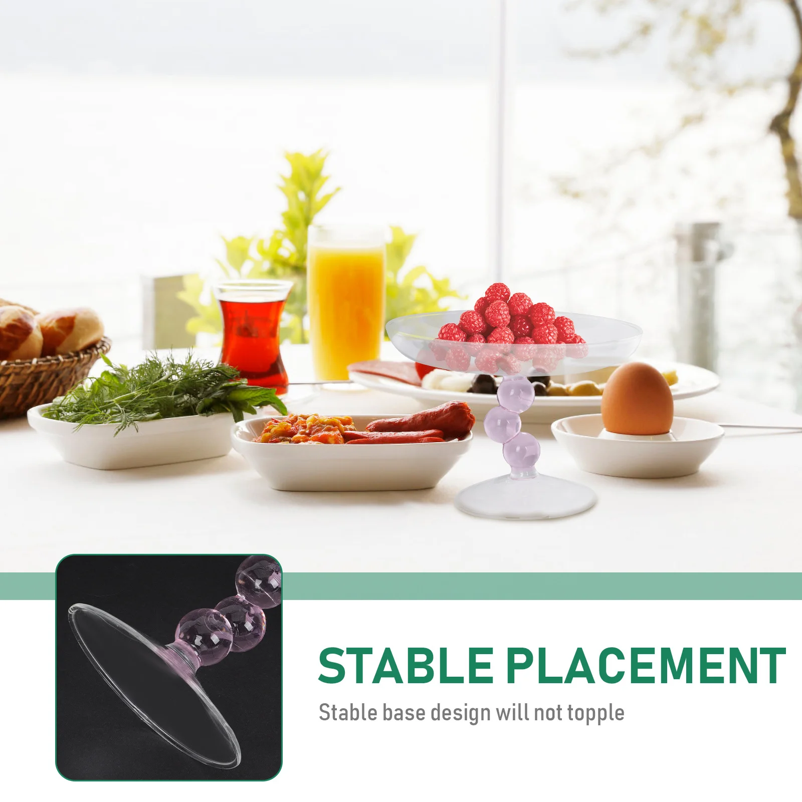 

Glass Snack Tray Footed Fruit Plate High Grade Material Creative Refined Design for Gatherings Activities Family Dinners