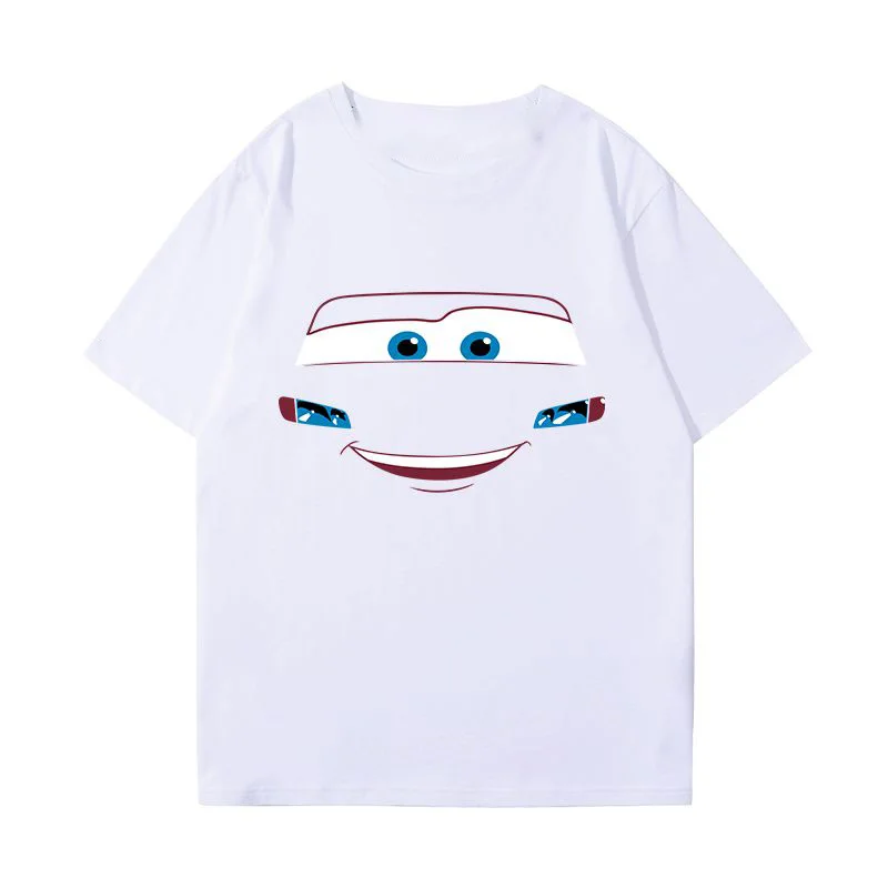 تي شيرت Racing Flash McQueen بأكمام قصيرة للرجال والنساء والأطفال من القطن الصيفي يناسب جميع الملابس