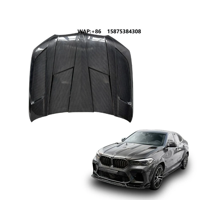 

2020+ Exterior Accessories Car Front Engine Cover X5 G05 X6 G06 LD Style Dry Carbon Fiber Front Bonnet for Hood