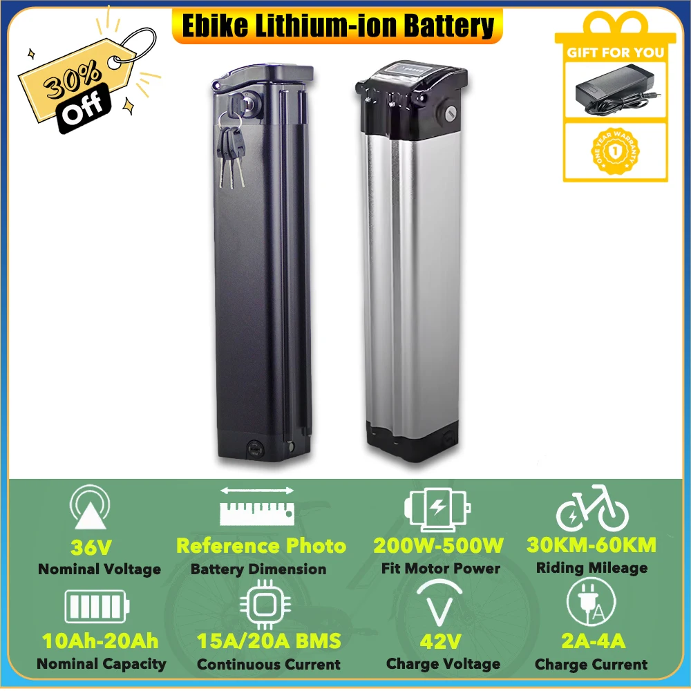 

36V 10.4Ah 13Ah 15Ah 16Ah 17.5Ah 20Ah Mid Tube Lithium-ion Battery X-Treme Newport Elite Max 36 Volt Beach Cruiser Electric Bike