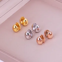 316L Stainless Steel Metal Vintage Spherical Shape Hoop Earring Gold Color Jewelry Texture Golden High Polish Romantic Earring