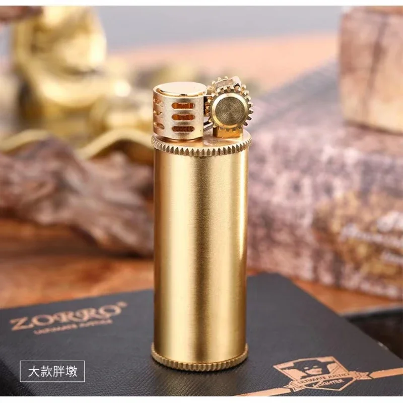 2024 New ZORRO Elevator Kerosene Lighter Grinding Wheel Open Flame Personalized Retro Relief Xiangyunlong Lighter Smoking Tools