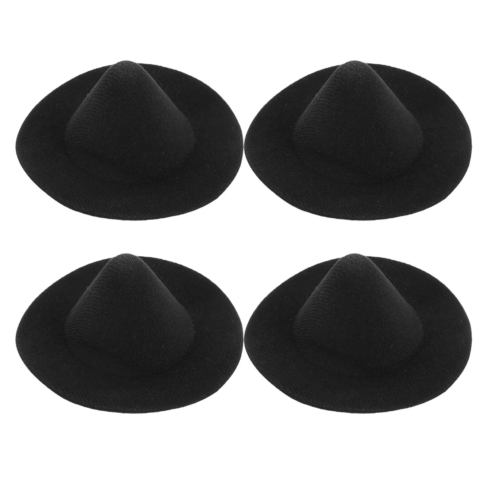 

Набор из 4 миниатюрных черных колпаков ведьмы, 10 см, для декора на Хэллоуин, поделок, аксессуаров для кукольных домиков, украшения для тортов