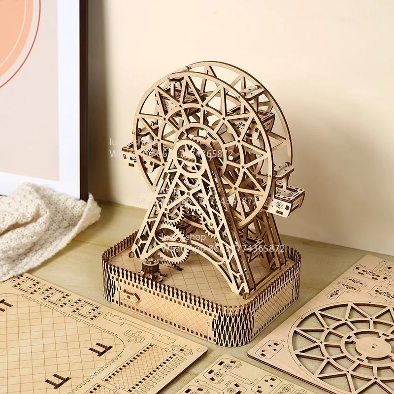 

Wooden Ferris wheel model three-dimensional puzzle high difficulty children's puzzle wholesale storage assembly