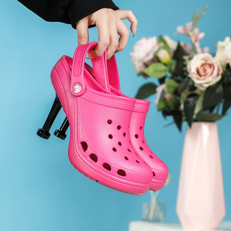 2023 Summer Women Sandals Hole Hole Slippers Sexy Heel Slippers Sandal Shoes Woman Thin High Heels Sandal Lady Pump Heels Woman