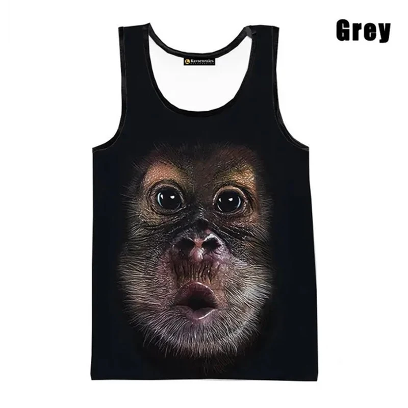 3D Print Monkey Gorilla Tank Tops Men Summer Casual Sleeveless T-shirt Oversized Funny Tees Shirt Streetwear Gimnasio Hombre