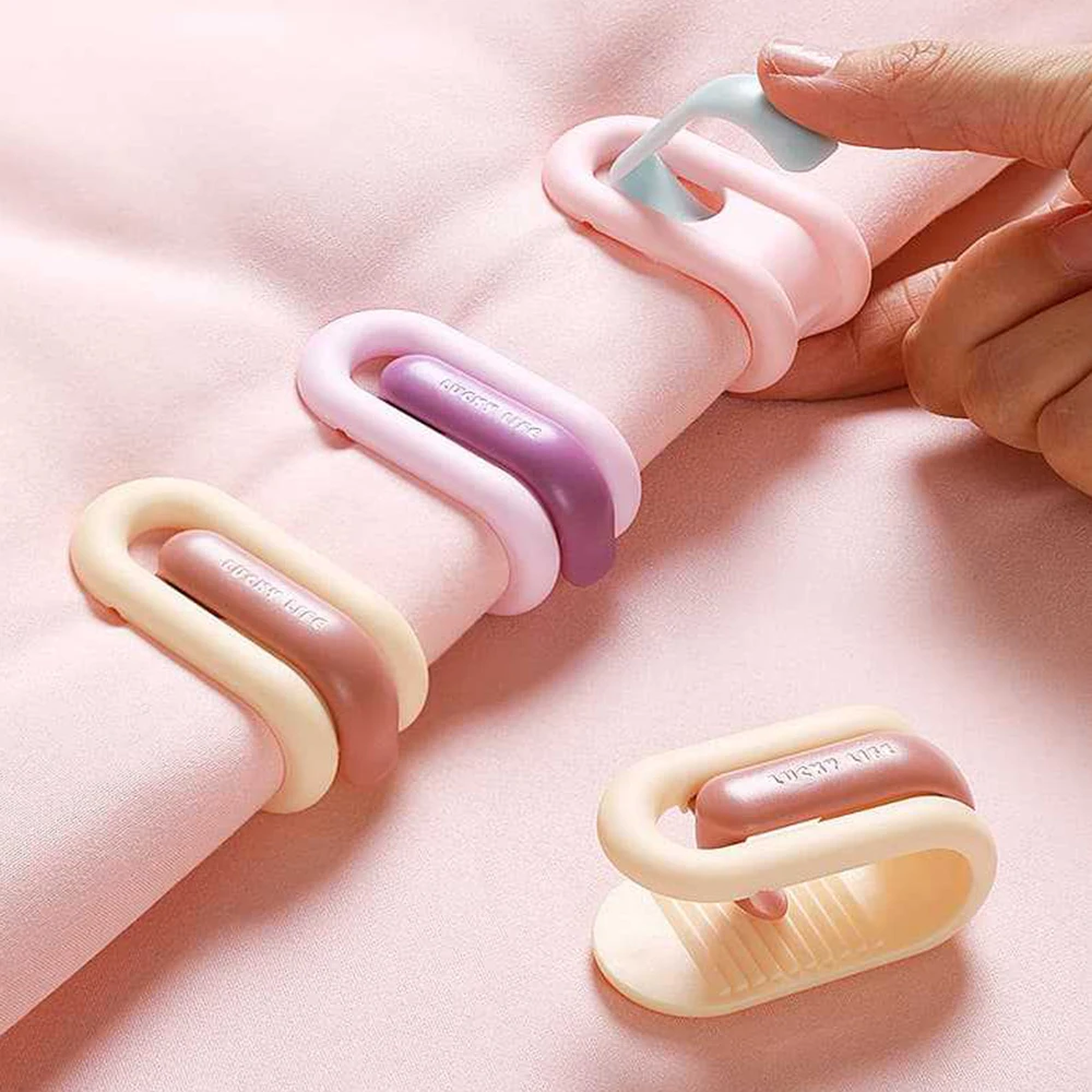 6 szt. Tęczowych Klipsów do Prześcieradeł - Bezpieczne Klipsy do Kołdry Bez Igły, Niewidoczne Uchwyty do Materaca do Poszwy na Kołdrę i Kocyka, Mocny Chwyt ​