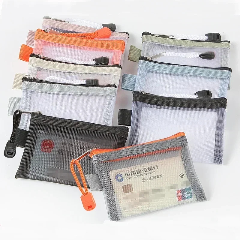 Mesh Coin Purse Wallet for Women Clear Zipper Pouch Storage Bags Girl Card Holder Key Money Small Purses