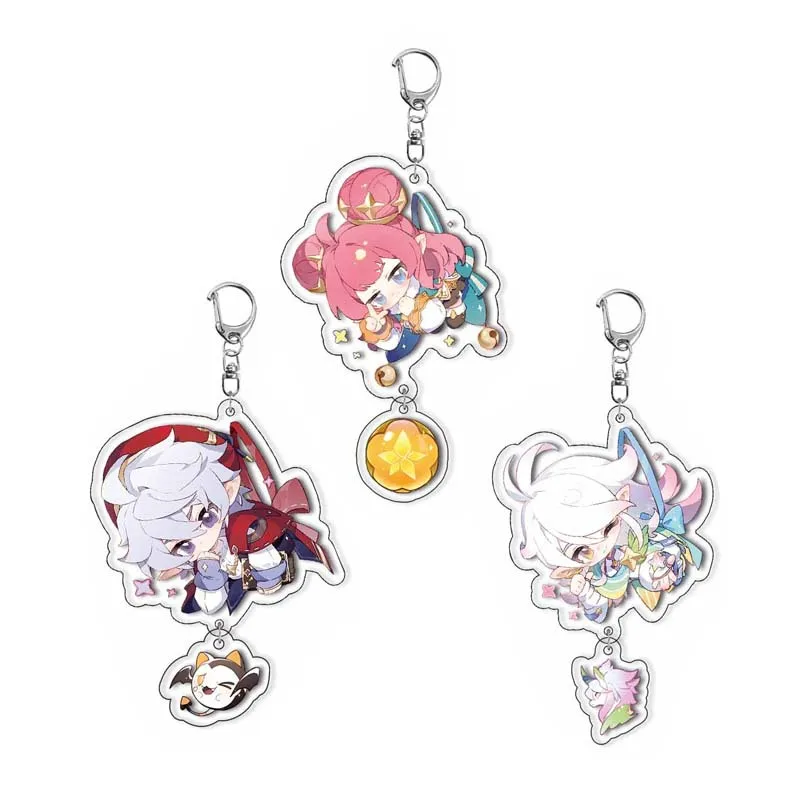 

Locke Kingdom Anime Acrylic Keychains Chibi Enzo Iris Clelia Game Character Charms Backpack Pendant Decor Gift for Game Fans