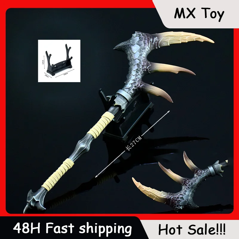 

27cm Hunter World Game Peripherals Metal Crafts Ornament Fatalis Zaggespanon Game Knife Toy Sword Model Gifts Collections