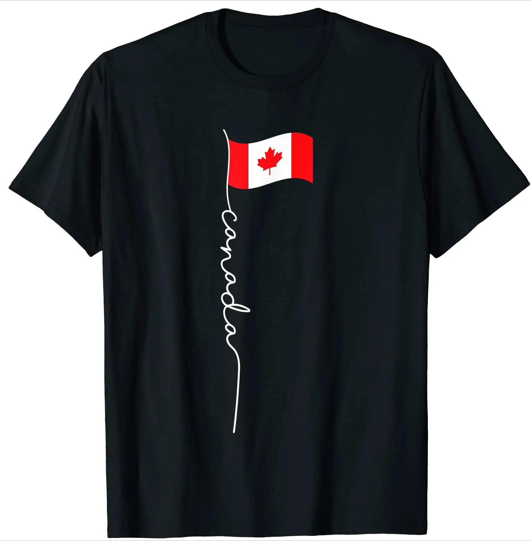 Canada Signature Flag Pole Patriotic Canadian Flag Short-sleev Casual T-Shirt New Arrival Streetwear Harajuku Hip Hop T Shirts