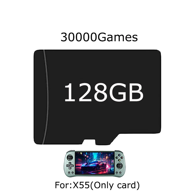 For POWKIDDY X55 Handheld Console 16GB Sytem Card 32GB 64GB 128GB Game Card