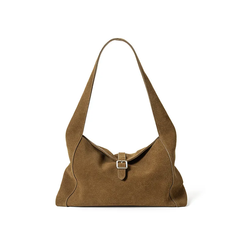 

Mendy Suede Shoulder Bag Hobo Bag High Quality Women's Shoulder Bag New In Style Retro Vintage Handbags Casual Brown Hobo Purse