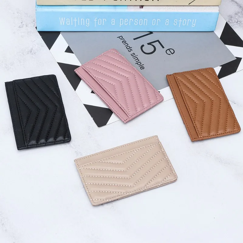 

Женский кошелек-картхолдер 2026: Роскошный тонкий футляр для кредитных карт из овечьей кожи, минималистичный, для переднего кармана, маленький кошелек