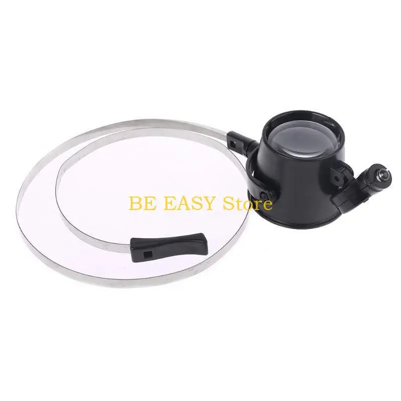E28F LED 15X Magnifier Eye Loupe with for Head Band Jewelers Glass Watchma