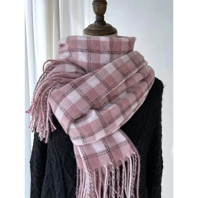 New Sweet Vintage Scarf Headscarf Winter Women Ladies Men Preppy Plaid Scarve Soft Mujer Male Foulard Wrap Shawl Unisex