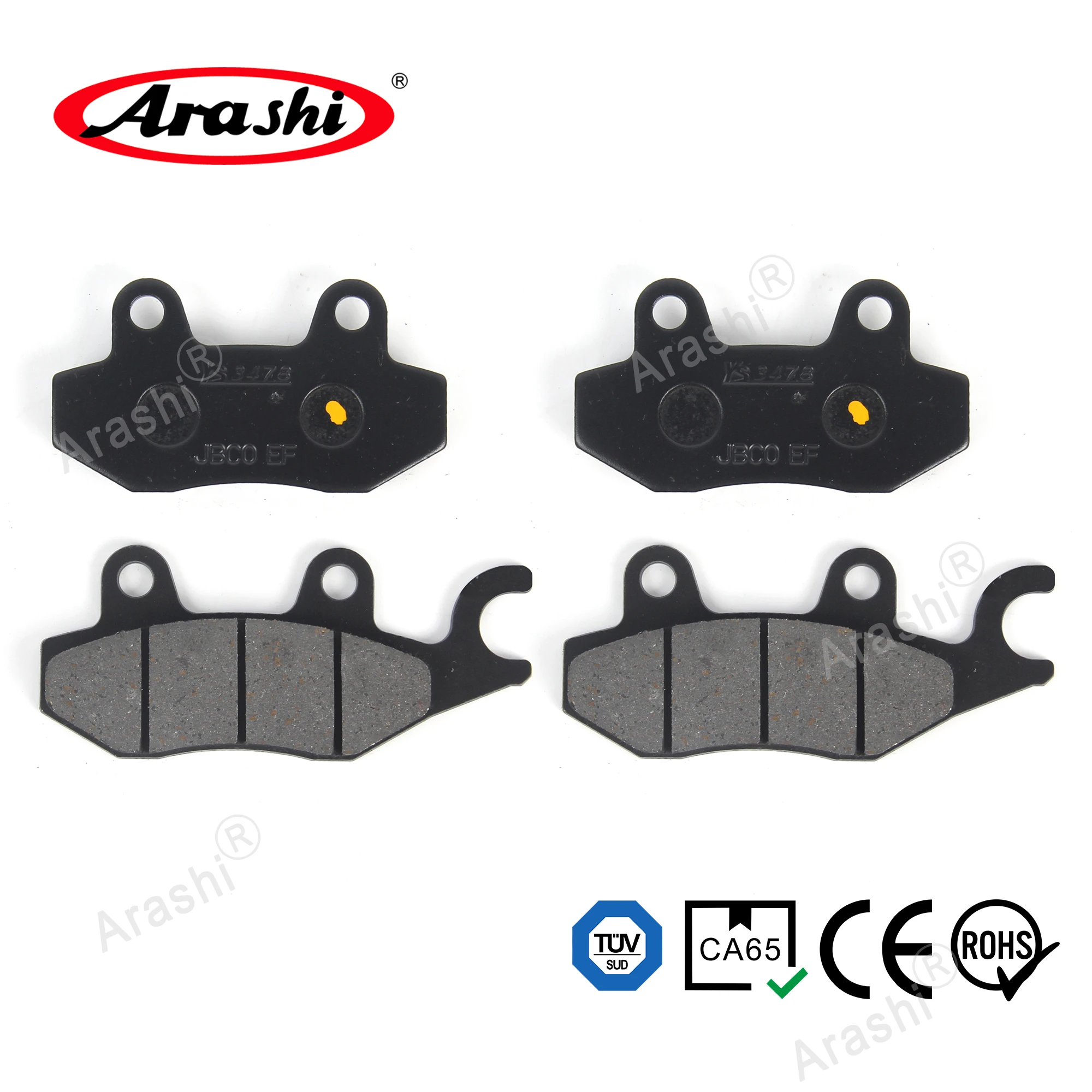 Arashi Front Rear Brake Pads For HONDA CB50 Dream 1997-1998 / NSR50V AC10-180 1997 / NSR 50 R 	1997-2000 / XR50 M5 AD14 Motard view 3
