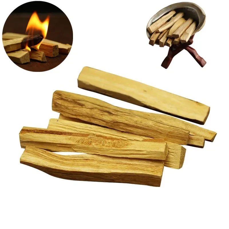 

5Pcs /1pc Palo Santo Natural Incense Sticks Wooden Smudging Stick Aromatherapy Burn Wooden Sticks