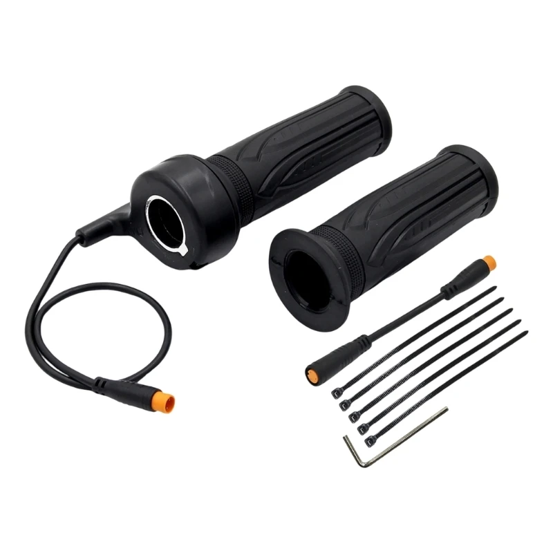Throttle Accelerator Handle Part for 12V-72V Electric Scooter, Twist Speed Grip with Wiring Textured Nonslip D7YA