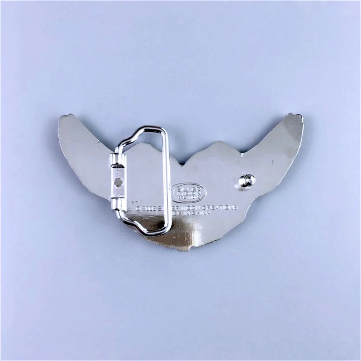 Bright Silver Red Enamel Love Heart Wings Belt Buckle BUCKLE-T028