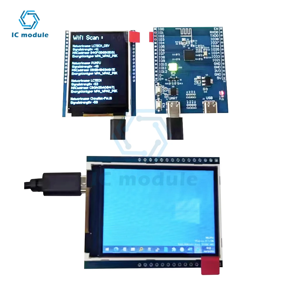 Imagem -04 - Placa de Exibição sem Fio com Wi-fi Computador com Usb Tela Auxiliar segundo Desenvolvimento Esp32-s2 2.4in 240*320 Win10