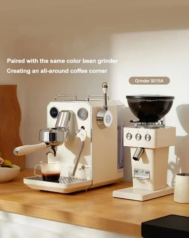 20Bar Italian Espresso Coffee Maker Machine Coffee Grinder Cappuccino Milk Frother Semi-automatic Espresso Machine