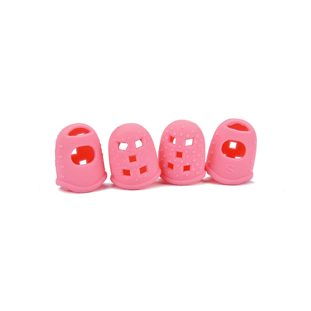 

4 Pcs Protector Finger Cots Child Pink Guitar Accessories Protectors Silicone Thumb