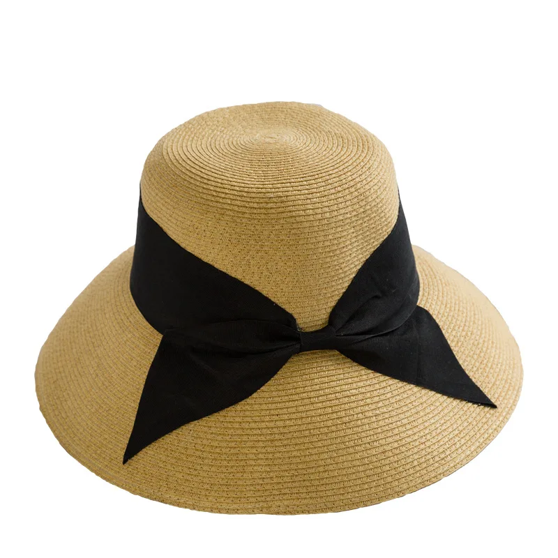 MAXSITI U Bowknot Straw hat Plaited Article sun Hat For Women  Beach Hat Summer Fashion  Big Brim Sun Hat Caps Accessories