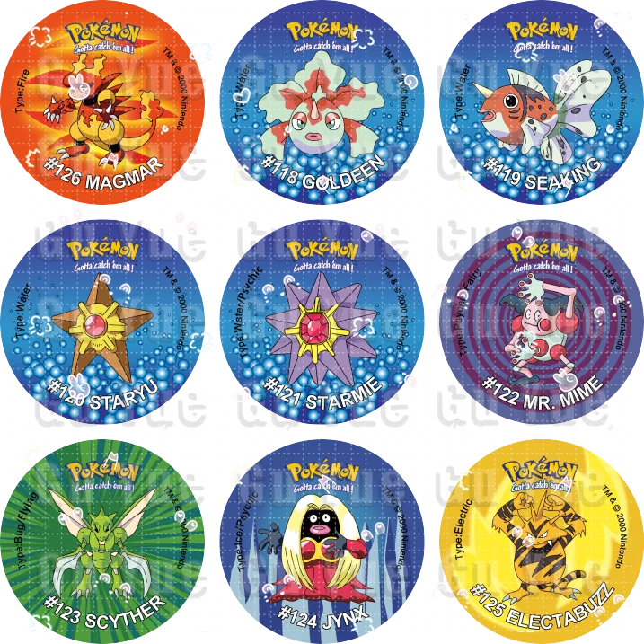 TAKARA TOMY Acrylmaterial 4/6/8 cm Tazos Pokemon 1. Auflage Ash Ketchum Starter Pokemon Taps Collection Acrylkartentrainer Runde Pogs 6
