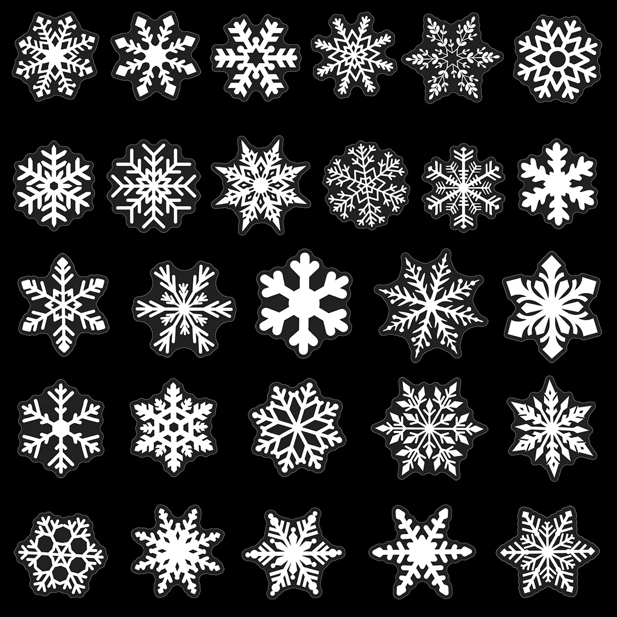 

50PCS Cartoon Snowflake Graffiti Sticker Transparent Waterproof Graffiti Decal Personalized DIY Stationery Box Bicycle Scooter