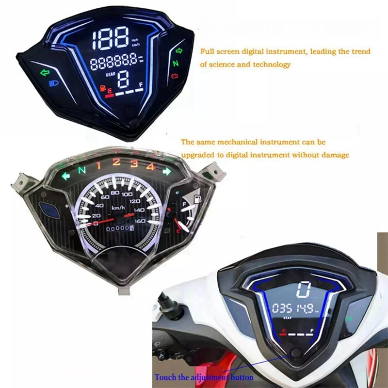 

Simple Motorcycle Digital Odometer Instrument Modification Refit Automatically Adjust For SRL115 FI / LAGENDA 115Z