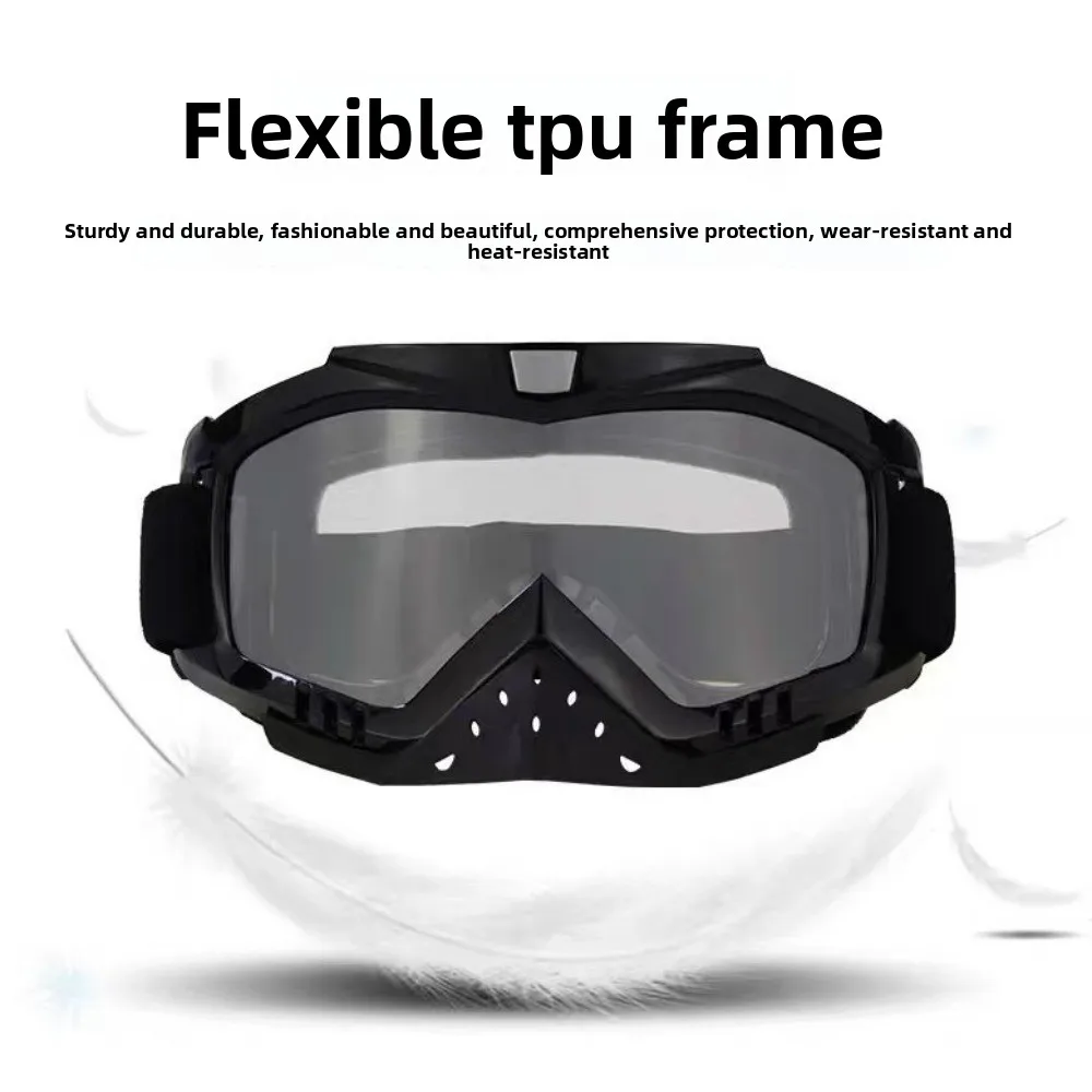 نظارات واقية للأنف مقاومة للرياح - نظارات هارلي للحماية من الشمس بنصف إطار لركوب الدراجات والرياضات على الطرق الوعرة والتزلج