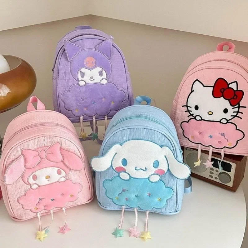 

Sweet Anime Kawaii Anime Hello Kitty Cinnamoroll Student Schoolbag Autumn Winter Cute Kuromi Children Backpack Gifts for Kids