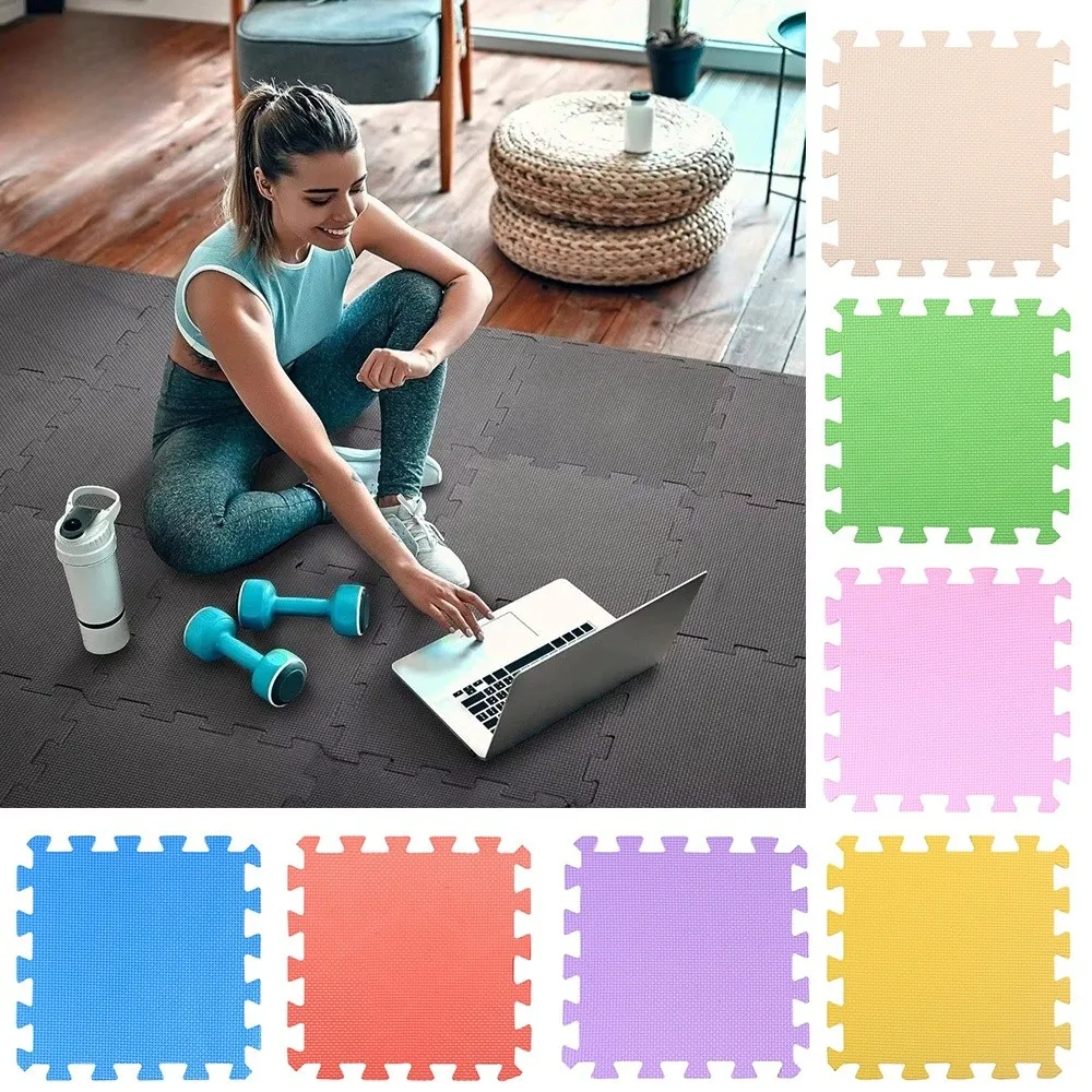 Robuste Baby-Spielmatte aus EVA-Schaum, Puzzle-Fliesen, schützende Oberfläche, Bodenpolster, weiche ineinandergreifende Yoga-Matten für Tatami-Heimboden
