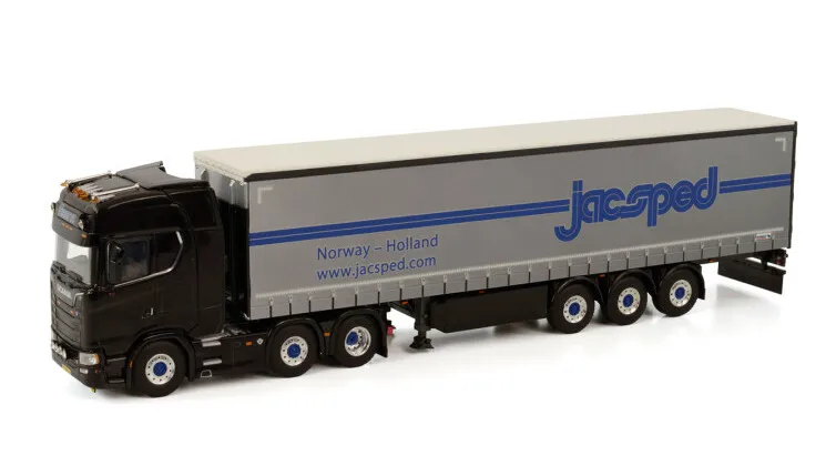 Alloy Toy Model Gift 1:50 Scale Sca-nia CS20H 6X2 Curtain tarpaulin Delivery Container Truck Vehicle Diecast Toy Model 01-3586