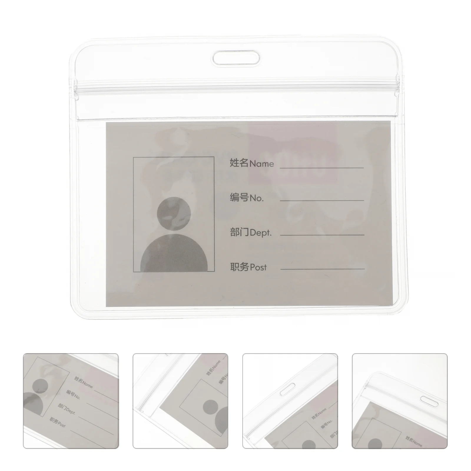 10 Pcs PVC Card Cover ID Badge Holder Transparent Employee Work Badge Lanyard Portable Hanging Practical Design Safety