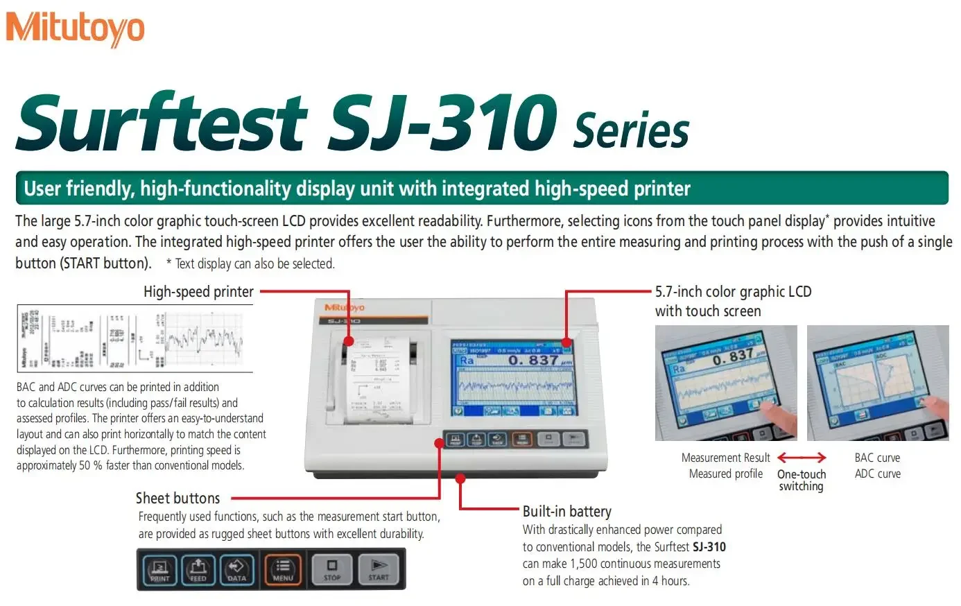 2025 ميتوتويو SJ-310 178-570-11 جهاز اختبار خشونة السطح المحمول #2
