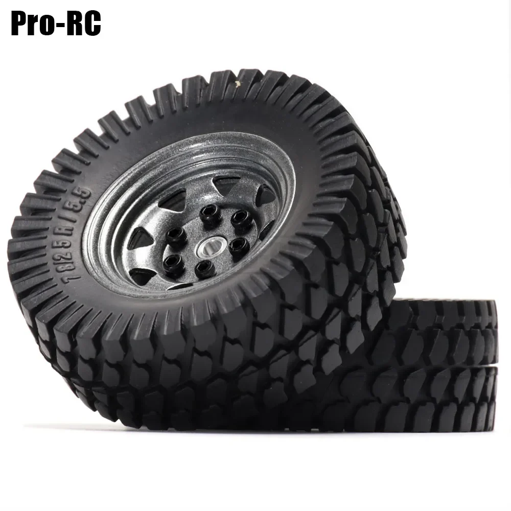 1.55 Inch Beadlock Metal Rim & 78mm Rubber Wheel Tire for 1/10 D90 TF2 Tamiya CC01 LC70 MST JIMNY  Axial AXI90069 RC Crawler Car